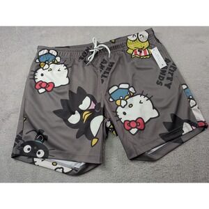 Bioworld Hello Kitty and Friends Mens Size L 36/38 Mesh Shorts Grey  NWT